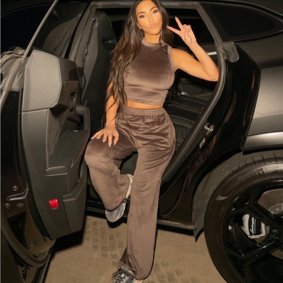 SKIMS Pants - Skims super soft and stretchy velour wide leg track pant